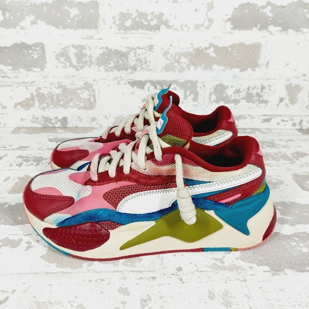 Puma RS-X Multicolor Lace-Up Puzzle Cabernet Shoes K925